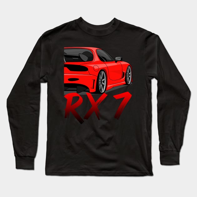 RX7 JDM Engine Long Sleeve T-Shirt by gaplexio